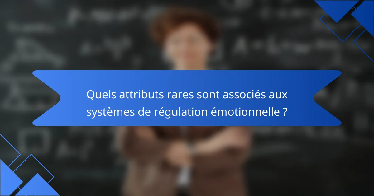 Quels attributs rares sont associés aux systèmes de régulation émotionnelle ?
